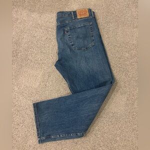 Levis 502 Jeans Mens 42x32 Blue Regular Taper Dark Wash Stretch Mid Rise Denim